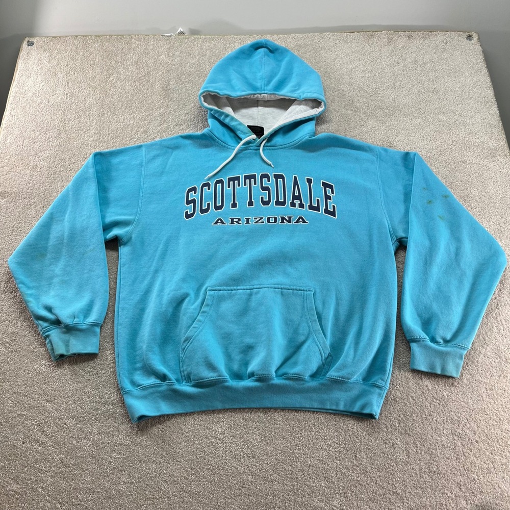 Prairie Mountain Hoodie Mens Large Blue Scottsdale‎ Arizona Souvenir Pullover